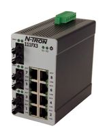 N-TRON 111FX3-ST Switch, 11 Ports, Industrial, Unmanaged Fast Ethernet, DIN Rail, RJ45 x 8, ST x 3