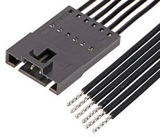 MOLEX 216273-1061 Conjunto de Cable, SL Macho a Extremo Libre, 6 Posiciones, 2.54 mm, 1 Hilera, 100 mm, 3.9 "
