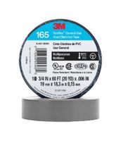 3M 165GY4A Tape, Rubber Adhesive, PVC (Polyvinyl Chloride), Grey, 6 mil (0.15 mm), 60 ft, 18 m