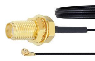 FAIRVIEW MICROWAVE FMCA1005-6 Cable RF / Coaxial ensamblado, 6 ", 152.4 mm, 0.81mm, SMA Jack Pasamuro, UMCX 5-2.1 Macho, 50 ohm