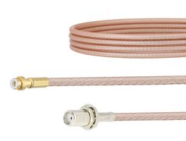 FAIRVIEW MICROWAVE FMCA1417-6 RF / Coaxial Cable Assembly, Snap-On, 6 ", 152.4 mm, RG316/U, MMBX Plug, SMA Bulkhead Jack, 50 ohm