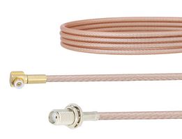 FAIRVIEW MICROWAVE FMCA1418-4 RF / Coaxial Cable Assembly, Snap-On, 4 ", 101.6 mm, RG316/U, MMBX Right Angle Plug