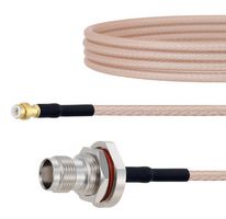 FAIRVIEW MICROWAVE FMCA1425-6 RF / Coaxial Cable Assembly, Snap-On, 6 ", 152.4 mm, RG316, MMBX Plug, TNC Bulkhead Jack, 50 ohm