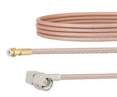 FAIRVIEW MICROWAVE FMCA1427-12 RF / Coaxial Cable Assembly, Snap-On, 12 ", 305 mm, RG316/U, MMBX Plug, SMA Right Angle Plug