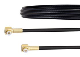 FAIRVIEW MICROWAVE FMCA1433-4 RF / Coaxial Cable Assembly, Snap-On, 4 ", 101.6 mm, RG174A/U, MMBX Right Angle Plug