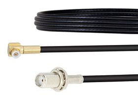 FAIRVIEW MICROWAVE FMCA1435-24 RF / Coaxial Cable Assembly, Snap-On, 24 ", 610 mm, RG174A/U, MMBX Right Angle Plug