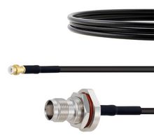 FAIRVIEW MICROWAVE FMCA1442-4 RF / Coaxial Cable Assembly, Snap-On, 4 ", 101.6 mm, RG174, MMBX Plug, TNC Bulkhead Jack, 50 ohm