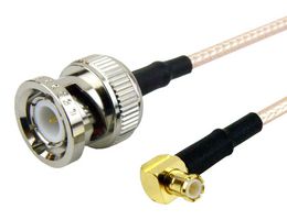 FAIRVIEW MICROWAVE FMC0817315-06 RF / Coaxial Cable Assembly, 6 ", 152.4 mm, RG316, BNC Plug, MCX Right Angle Plug, 50 ohm