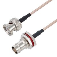 FAIRVIEW MICROWAVE FMC0838315-36 RF / Coaxial Cable Assembly, 36 ", 914.4 mm, RG316, BNC Plug, BNC Bulkhead Jack, 50 ohm