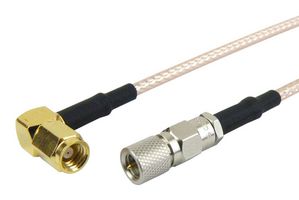 FAIRVIEW MICROWAVE FMC1028316-60 RF / Coaxial Cable Assembly, 5 ft, 1.52 m, RG316, 10-32 Plug, SMC Right Angle Plug, 50 ohm