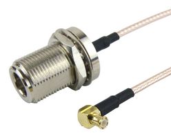 FAIRVIEW MICROWAVE FMC1117315-24 RF / Coaxial Cable Assembly, 24 ", 610 mm, RG316, N Type Bulkhead Jack, MCX Right Angle Plug