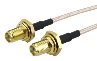 FAIRVIEW MICROWAVE FMC1212315-12 RF / Coaxial Cable Assembly, 12 ", 305 mm, RG316, SMA Bulkhead Jack, SMA Bulkhead Jack, 50 ohm