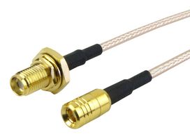 FAIRVIEW MICROWAVE FMC1216315-06 RF / Coaxial Cable Assembly, Push-On, 6 ", 152.4 mm, RG316, SMA Bulkhead Jack, SMB Plug, 50 ohm