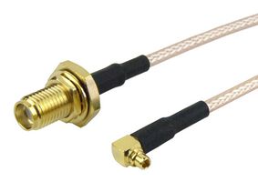 FAIRVIEW MICROWAVE FMC1219315LF-48 RF / Coaxial Cable Assembly, 4 ft, 1.21 m, RG316, SMA Bulkhead Jack, MMCX Right Angle Plug