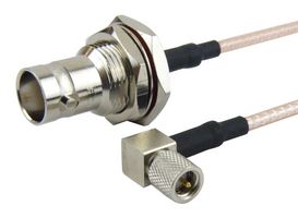 FAIRVIEW MICROWAVE FMC1438316-48 RF / Coaxial Cable Assembly, 4 ft, 1.21 m, RG316, 10-32 Right Angle Plug, BNC Bulkhead Jack