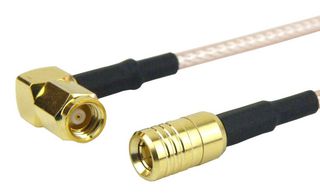 FAIRVIEW MICROWAVE FMC1628316-120 RF / Coaxial Cable Assembly, 10 ft, 3.05 m, RG316, SMB Plug, SMC Right Angle Plug, 50 ohm