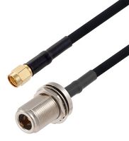 FAIRVIEW MICROWAVE FMCA2729-200CM RF / Coaxial Cable Assembly, 6.6 ft, 2 m, RG223, SMA Plug, N Type Bulkhead Jack, 50 ohm