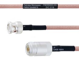 FAIRVIEW MICROWAVE FMHR0003-72 Cable RF / Coaxial ensamblado, 6 ft, 1.82 m, RG142, BNC Macho PR, Tipo N Hembra PR, 50 ohm