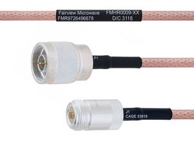 FAIRVIEW MICROWAVE FMHR0009-100CM RF / Coaxial Cable Assembly, 3.3 ft, 1 m, RG142, N Type RP Plug, N Type RP Jack, 50 ohm
