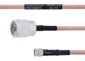 FAIRVIEW MICROWAVE FMHR0014-72 RF / Coaxial Cable Assembly, 6 ft, 1.82 m, RG142, N Type Plug, SMA RP Plug, 50 ohm