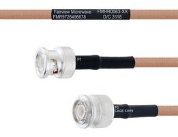 FAIRVIEW MICROWAVE FMHR0063-24 RF / Coaxial Cable Assembly, 24 ", 610 mm, RG400, BNC RP Plug, TNC RP Plug, 50 ohm