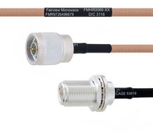 FAIRVIEW MICROWAVE FMHR0066-36 RF / Coaxial Cable Assembly, 36 ", 914.4 mm, RG400, N Type RP Plug, N Type Bulkhead Jack, 50 ohm