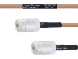 FAIRVIEW MICROWAVE FMHR0067-24 RF / Coaxial Cable Assembly, 24 ", 610 mm, RG400, N Type RP Jack, N Type RP Jack, 50 ohm