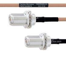 FAIRVIEW MICROWAVE FMHR0069-24 RF / Coaxial Cable Assembly, 24 ", 610 mm, RG400, N Type Bulkhead Jack, N Type Bulkhead Jack