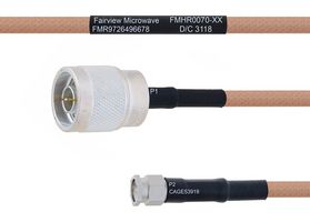 FAIRVIEW MICROWAVE FMHR0070-48 RF / Coaxial Cable Assembly, 4 ft, 1.21 m, RG400, N Type RP Plug, SMA RP Plug, 50 ohm