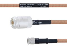 FAIRVIEW MICROWAVE FMHR0073-72 RF / Coaxial Cable Assembly, 6 ft, 1.82 m, RG400, N Type RP Jack, SMA RP Plug, 50 ohm