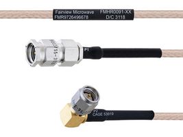 FAIRVIEW MICROWAVE FMHR0091-18 RF / Coaxial Cable Assembly, 18 ", 457.2 mm, RG316, SMA RP Plug, SMA RP Right Angle Plug, 50 ohm