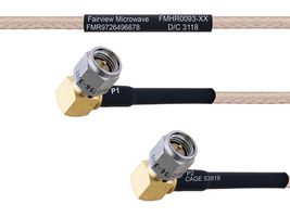 FAIRVIEW MICROWAVE FMHR0093-16 RF / Coaxial Cable Assembly, 16 ", 406.4 mm, RG316, SMA RP Right Angle Plug