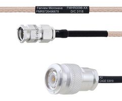 FAIRVIEW MICROWAVE FMHR0096-18 RF / Coaxial Cable Assembly, 18 ", 457.2 mm, RG316, SMA RP Plug, TNC RP Plug, 50 ohm