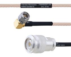 FAIRVIEW MICROWAVE FMHR0097-36 RF / Coaxial Cable Assembly, 36 ", 914.4 mm, RG316, SMA RP Right Angle Plug, TNC RP Plug, 50 ohm