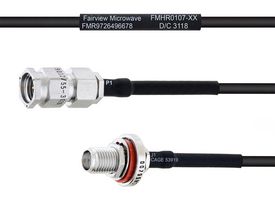 FAIRVIEW MICROWAVE FMHR0107-8 RF / Coaxial Cable Assembly, 8 ", 203.2 mm, RG174, SMA RP Plug, SMA Bulkhead Jack, 50 ohm