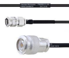 FAIRVIEW MICROWAVE FMHR0111-6 RF / Coaxial Cable Assembly, 6 ", 152.4 mm, RG174, SMA RP Plug, TNC RP Plug, 50 ohm