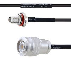 FAIRVIEW MICROWAVE FMHR0113-24 RF / Coaxial Cable Assembly, 24 ", 610 mm, RG174, SMA Bulkhead Jack, TNC RP Plug, 50 ohm