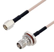 FAIRVIEW MICROWAVE FMC00286-50CM RF / Coaxial Cable Assembly, 19.7 ", 500 mm, RG316, SMA Plug, TNC Bulkhead Jack, 50 ohm