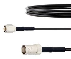 FAIRVIEW MICROWAVE FMC00313-50CM RF / Coaxial Cable Assembly, Low Loss, 19.7 ", 500 mm, RG174, SMA Plug, BNC Jack, 50 ohm