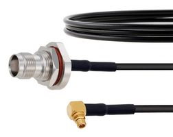 FAIRVIEW MICROWAVE FMC00334-36 RF / Coaxial Cable Assembly, Low Loss, 36 ", 914.4 mm, RG174, TNC Bulkhead Jack