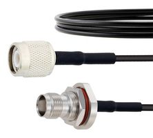 FAIRVIEW MICROWAVE FMC00346-50CM RF / Coaxial Cable Assembly, Low Loss, 19.7 ", 500 mm, RG174, TNC Plug, TNC Bulkhead Jack, 50 ohm