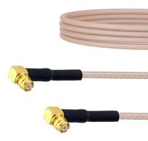 FAIRVIEW MICROWAVE FMC00350-200CM RF / Coaxial Cable Assembly, Push-On, 6.6 ft, 2 m, RG316, SMP Right Angle Jack