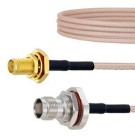 FAIRVIEW MICROWAVE FMC00354-200CM RF / Coaxial Cable Assembly, 6.6 ft, 2 m, RG316, SMA Bulkhead Jack, TNC Bulkhead Jack, 50 ohm