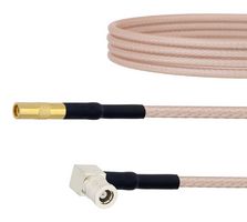 FAIRVIEW MICROWAVE FMC00361-100CM RF / Coaxial Cable Assembly, 3.3 ft, 1 m, RG316, MMCX Jack, SMB Right Angle Plug, 50 ohm