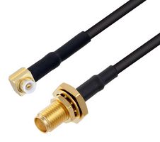 FAIRVIEW MICROWAVE FMC00619-12 RF / Coaxial Cable Assembly, Snap-On, 12 ", 305 mm, RG174, MMBX Right Angle Plug, SMA Bulkhead Jack