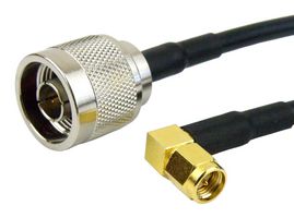 FAIRVIEW MICROWAVE FMC0104058LF-60 RF / Coaxial Cable Assembly, 5 ft, 1.52 m, RG58, N Type Plug, SMA Right Angle Plug, 50 ohm