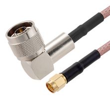 FAIRVIEW MICROWAVE FMC01082-48 RF / Coaxial Cable Assembly, 4 ft, 1.21 m, RG142, SMA Plug, N Type Right Angle Plug, 50 ohm