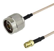 FAIRVIEW MICROWAVE FMC0113315-06 RF / Coaxial Cable Assembly, 6 ", 152.4 mm, RG316, N Type Plug, SMA Jack, 50 ohm