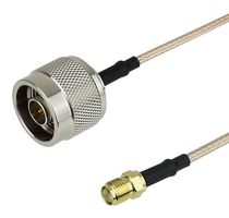 FAIRVIEW MICROWAVE FMC0113315LF-24 RF / Coaxial Cable Assembly, 24 ", 610 mm, RG316, N Type Plug, SMA Jack, 50 ohm