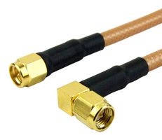 FAIRVIEW MICROWAVE FMC0204143-120 RF / Coaxial Cable Assembly, 10 ft, 3.05 m, RG142, SMA Plug, SMA Right Angle Plug, 50 ohm
